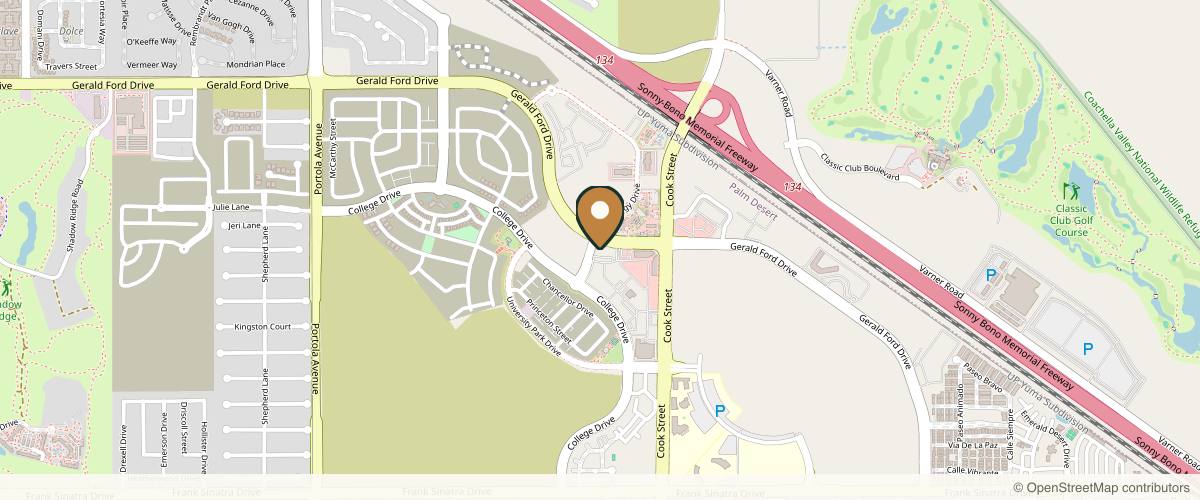 Map showing the exact location of Aesthetic Art: B. Maya Kato, MD at 36867 Cook St Ste 103, Palm Desert, CA 92211, USA