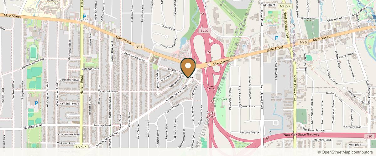 Map showing the exact location of Aesthetic Associates Centre- Plastic Surgery- Samuel Shatkin Jr., MD at 2500 Kensington Ave, Amherst, NY 14226, USA