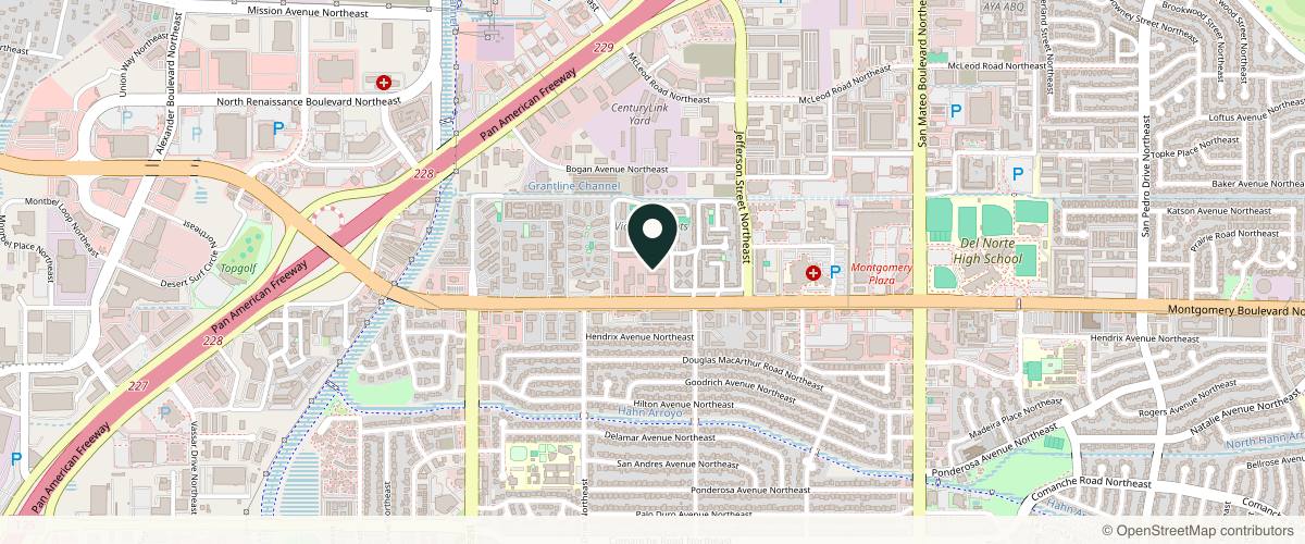 Map showing the exact location of Aesthetic Boutique Medspa at 4273 Montgomery Blvd NE Ste E260, Albuquerque, NM 87109, USA