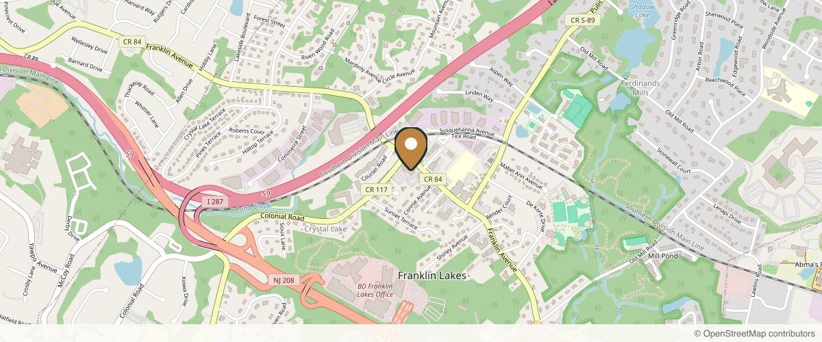 Map showing the exact location of Aesthetic Center of New Jersey at 794 Franklin Ave, Franklin Lakes, NJ 07417, USA