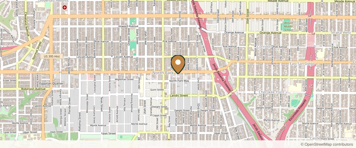 Map showing the exact location of Aesthetic Club at 3055 University Ave #120, San Diego, CA 92104, USA