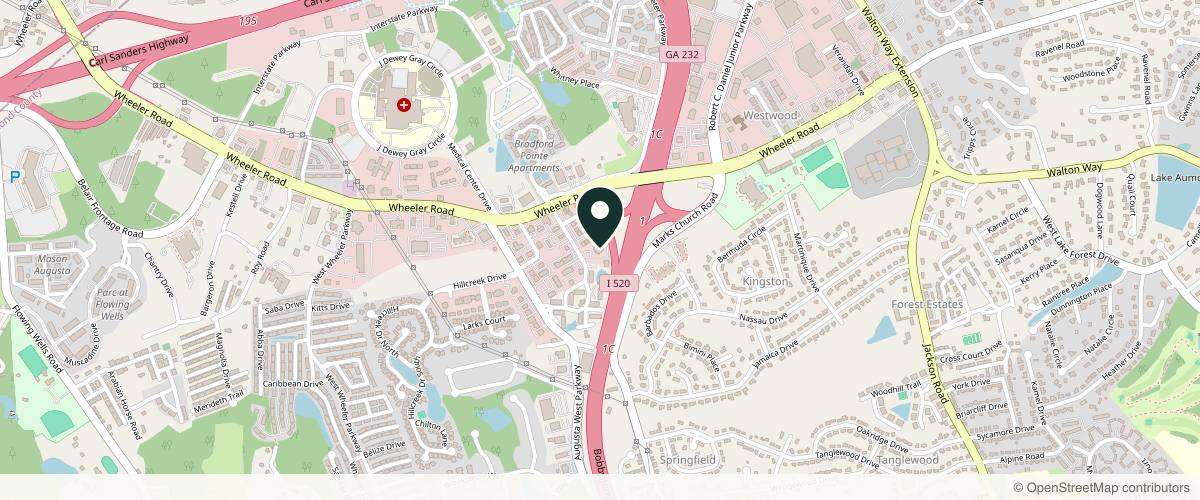 Map showing the exact location of Aesthetic Essentials of Augusta, LLC at 1220 George C Wilson Dr Ste c, Augusta, GA 30909, USA