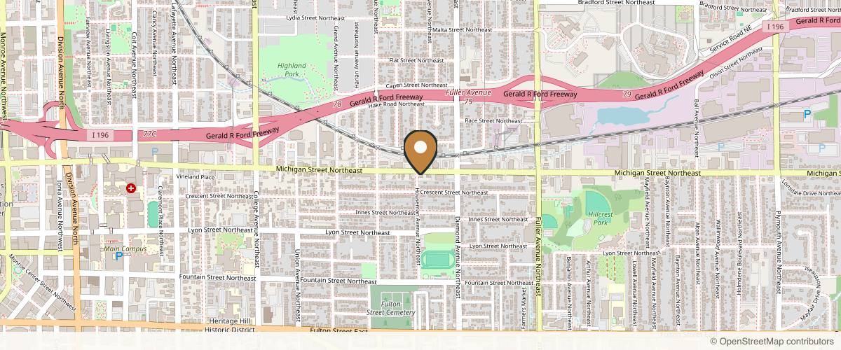 Map showing the exact location of Aesthetic Evolution at 900 Michigan St NE #3, Grand Rapids, MI 49503, USA