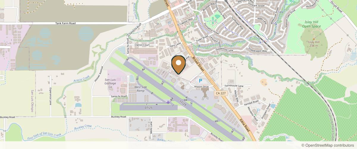 Map showing the exact location of Aesthetic Eye Care at 805 Aerovista Pl Ste 109, San Luis Obispo, CA 93401, USA