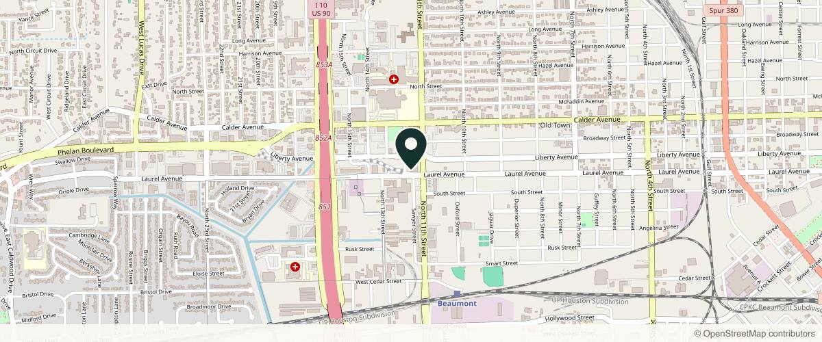 Map showing the exact location of Aesthetic Laser Center and MedSpa at 2720 Laurel Ave, Beaumont, TX 77702, USA
