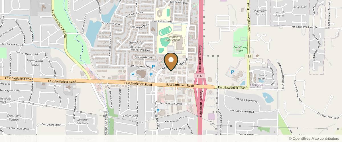 Map showing the exact location of Aesthetic Med Studio at 3259 E Ridgeview St, Springfield, MO 65804, USA