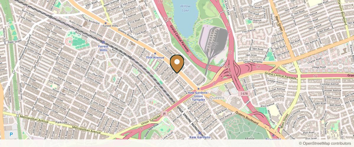 Map showing the exact location of Aesthetic Solutions NY: Medical Spa Queens, Botox, IV Hydration, Semaglutide, Tirzepatide, Mounjaro at 115-12 Queens Blvd, Forest Hills, NY 11375, USA