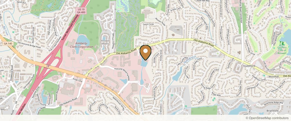 Map showing the exact location of Aesthetic Specialty Centre Plastic Surgery & Dermatology at 1825 Old Alabama Rd #201, Roswell, GA 30076, USA