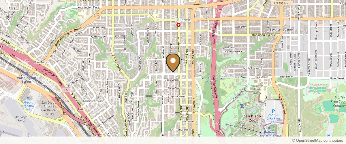 Map showing the exact location of Aesthetica Med Spa of San Diego at 306 Walnut Ave #32, San Diego, CA 92103, USA