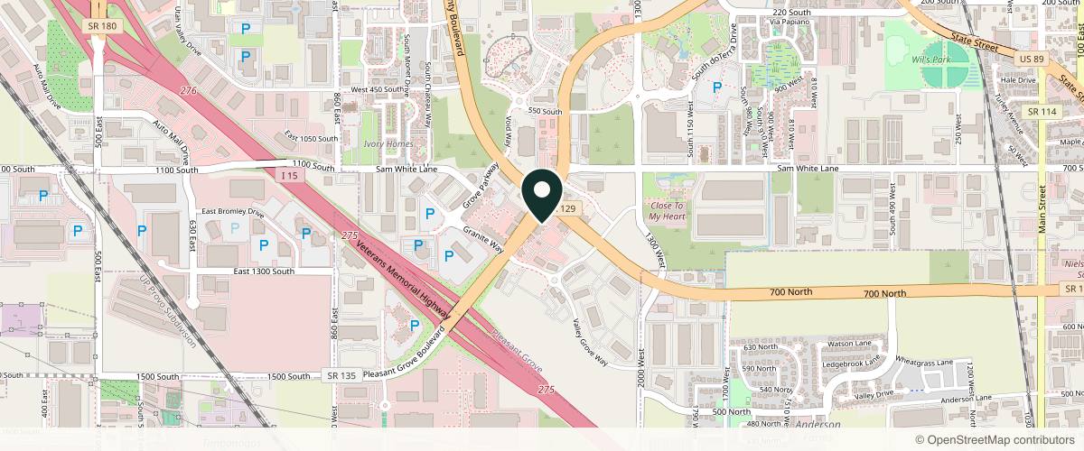 Map showing the exact location of Aesthetica Medical Spa at 1865 W Pleasant Grove Blvd Ste A, Pleasant Grove, UT 84062, USA
