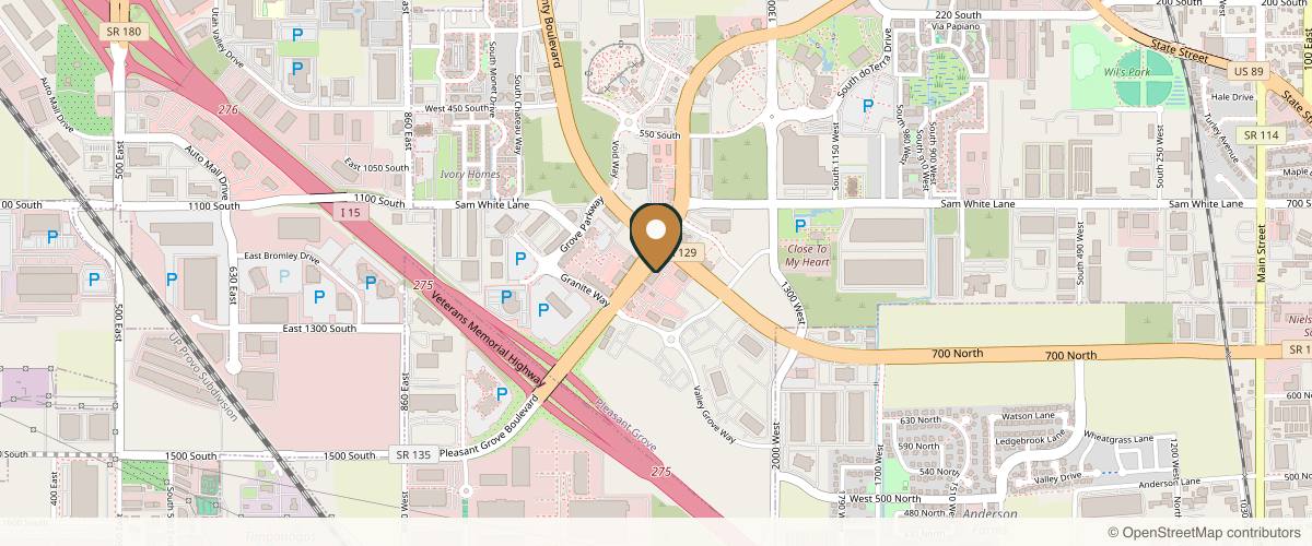 Map showing the exact location of Aesthetica Medical Spa at 1865 W Pleasant Grove Blvd Ste A, Pleasant Grove, UT 84062, USA