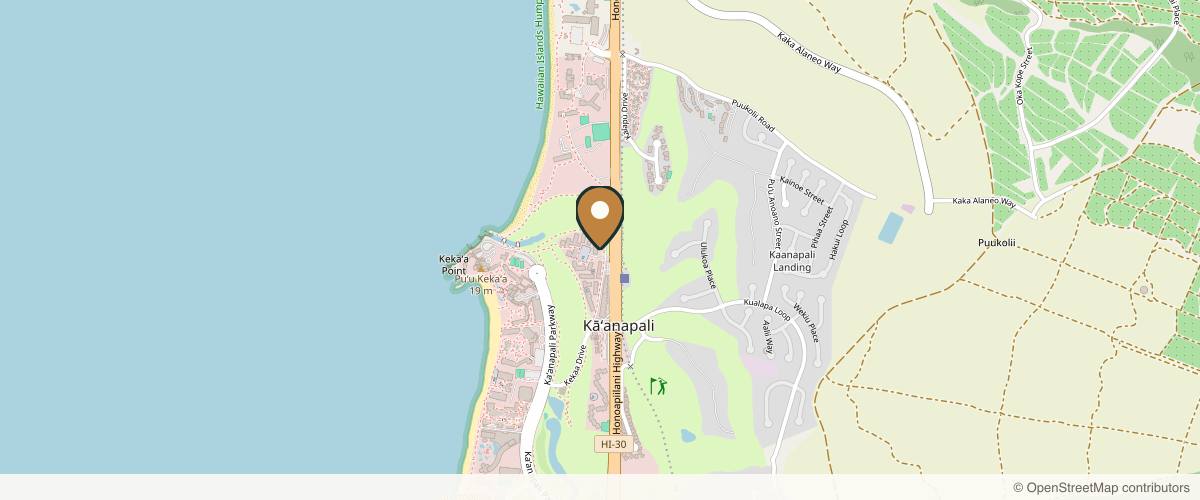Map showing the exact location of Aesthetics and Cosmetics/ Massage at 2661 Kekaa Dr, Lahaina, HI 96761, USA