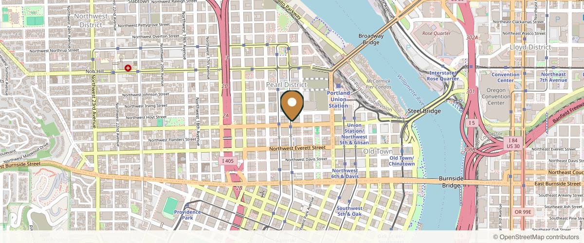 Map showing the exact location of Aesthetics by Melanie at 510 NW 10th Ave, Portland, OR 97209, USA