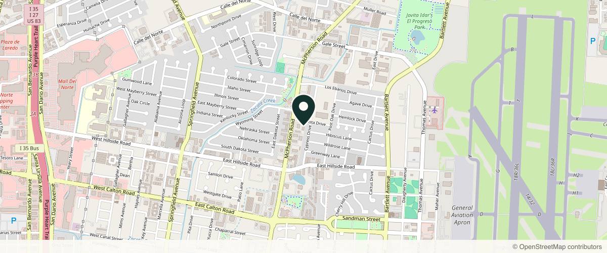 Map showing the exact location of Aesthetics By Rose at 709 Alta Vista Dr Ste 105, Laredo, TX 78041, USA