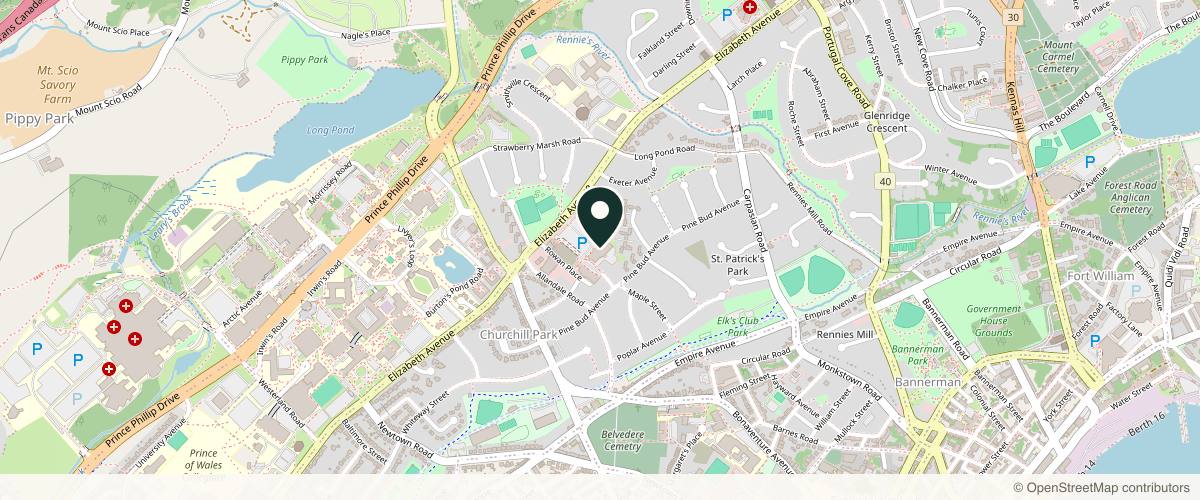 Map showing the exact location of Aesthetics in the Square by Dr. Seal at 8 Rowan St Ste 300, St. John's, NL A1B 2X1, Canada