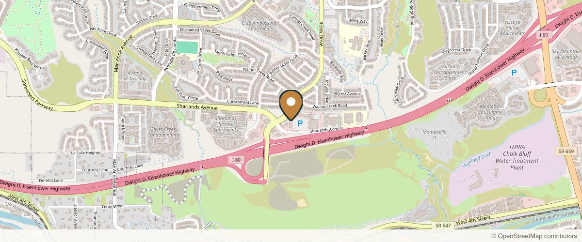 Map showing the exact location of Aesthetics MedSpa at 6295 Sharlands Ave. #1, Reno, NV 89523, USA
