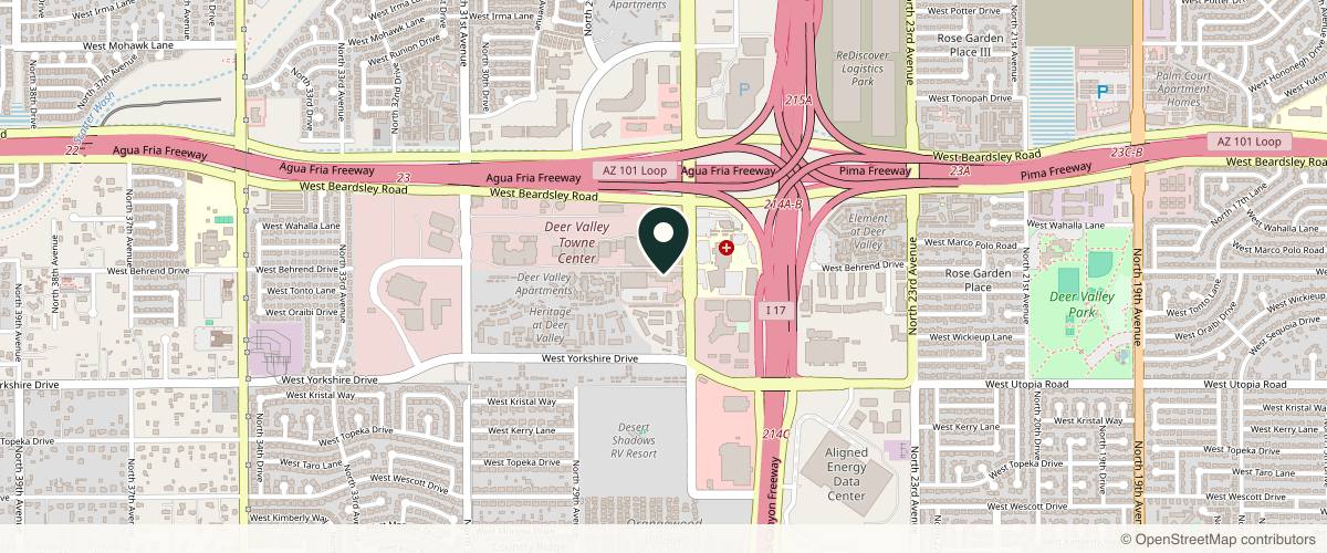 Map showing the exact location of Affiliated Dermatology Deer Valley at 19646 N 27th Ave #305, Phoenix, AZ 85027