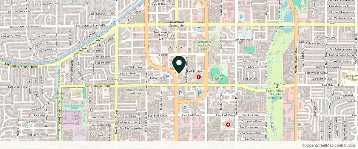 Map showing the exact location of Affiliated Dermatology Old Town at 3501 N Scottsdale Rd Unit 300, Scottsdale, AZ 85251