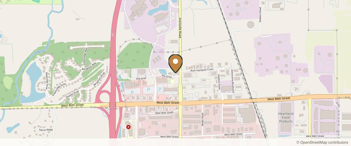 Map showing the exact location of Ageless Aesthetics at 8860 Zionsville Rd #300c, Indianapolis, IN 46268, USA