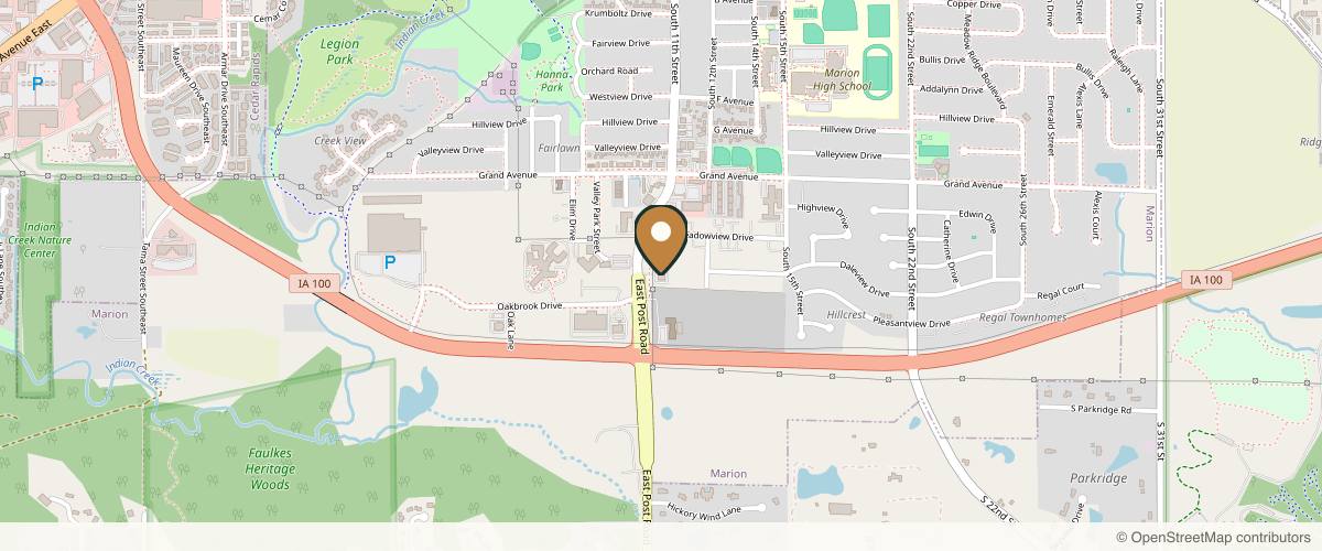 Map showing the exact location of Ageless Health + Med Spa at 1195 E Post Rd #4, Marion, IA 52302, USA