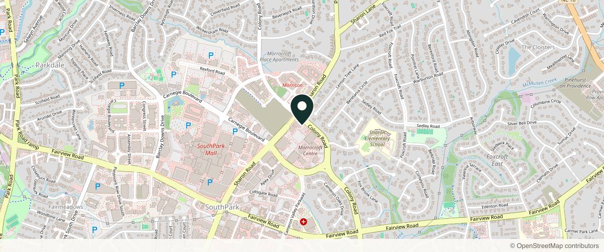 Map showing the exact location of Ageless Remedies SouthPark at 3900 Colony Rd, Charlotte, NC 28211, USA