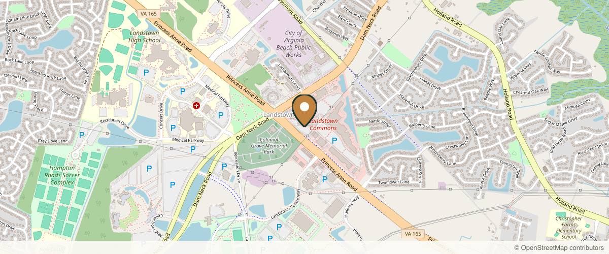 Map showing the exact location of Ageless Skin Rejuvenation at 3388 Princess Anne Rd Ste 2000, Virginia Beach, VA 23456, USA