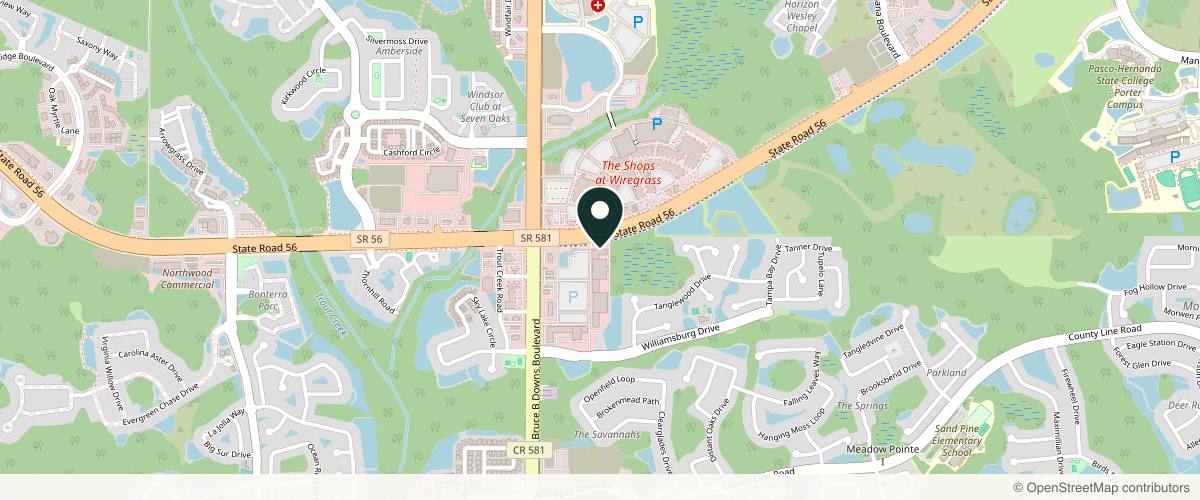 Map showing the exact location of AgeRejuvenation - Wesley Chapel at 1940 Bruce B Downs Blvd, Wesley Chapel, FL 33544, USA