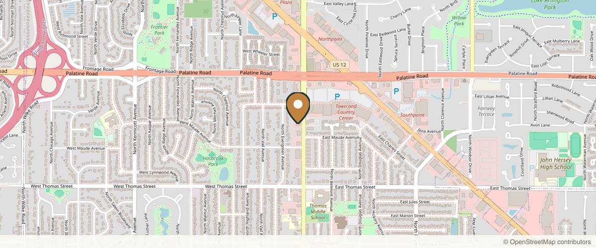 Map showing the exact location of AH Laser Aesthetics at 1640 N Arlington Heights Rd #210, Arlington Heights, IL 60004, USA