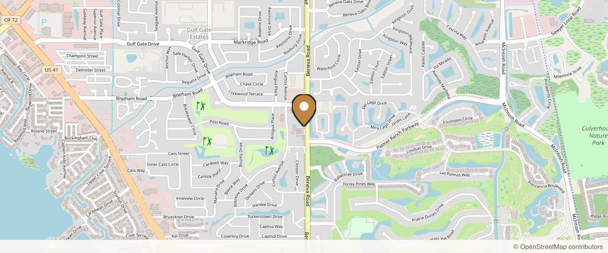 Map showing the exact location of Aire MedSpa at 7126 S Beneva Rd Unit 100, Sarasota, FL 34238, USA