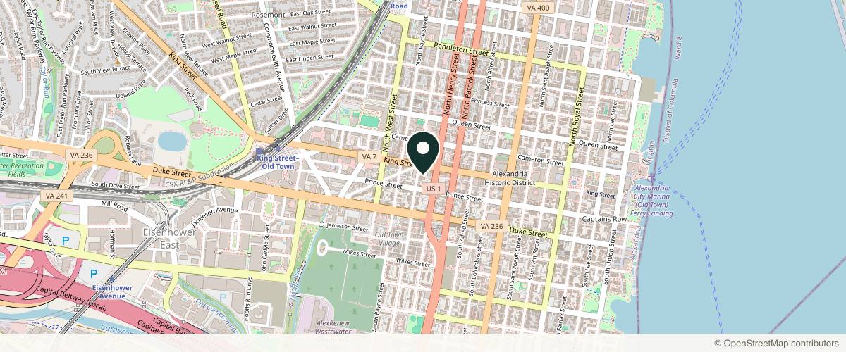 Map showing the exact location of Aiyana Atelier at 112 S Fayette St, Alexandria, VA 22314, USA