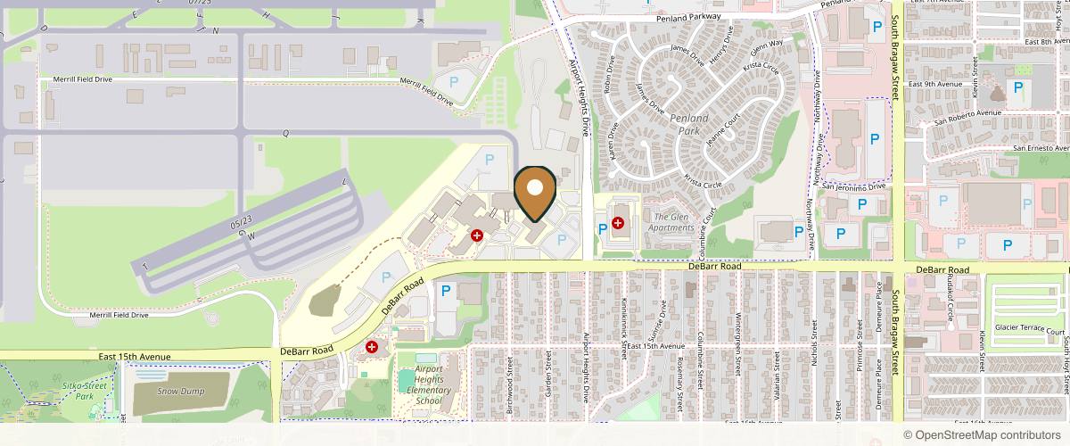 Map showing the exact location of AK Beautiful You Medical Spa at 1200 Airport Heights Dr Bldg E, Suite 190, Anchorage, AK 99508, USA