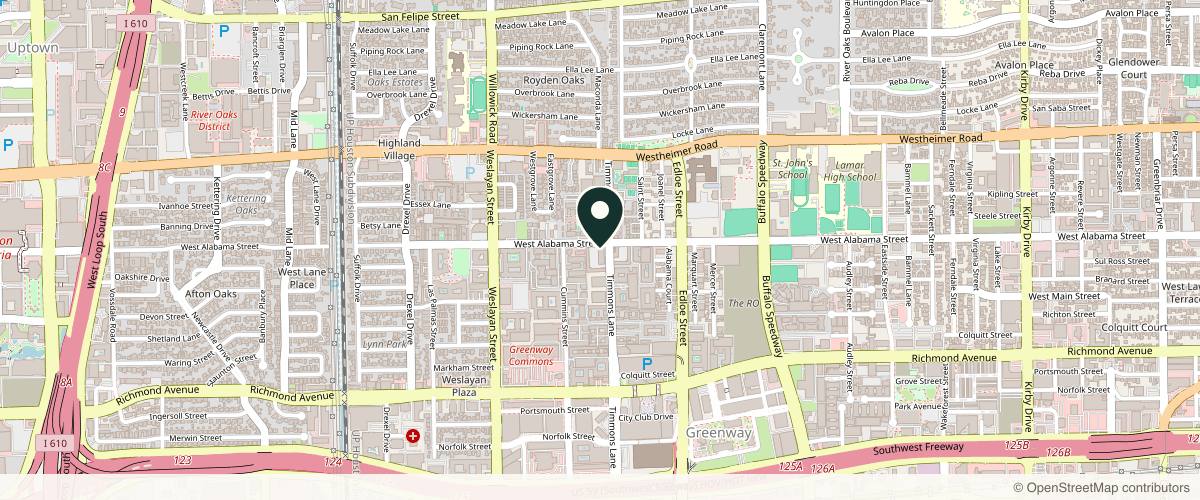 Map showing the exact location of Alabama Med Spa By Voupre at 3701 W Alabama St #388, Houston, TX 77027, USA