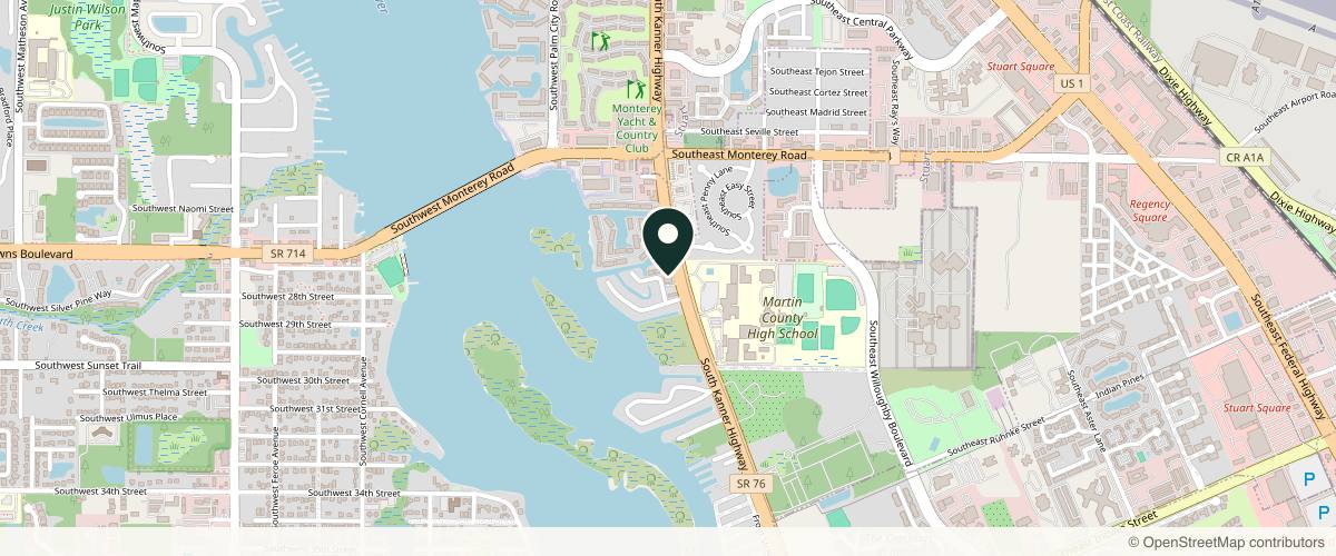 Map showing the exact location of Albany Aesthetics at 2750 S Kanner Hwy, Stuart, FL 34994, USA