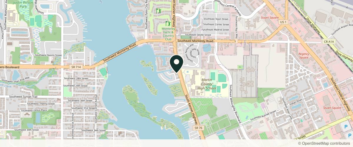 Map showing the exact location of Albany Aesthetics at 2750 S Kanner Hwy, Stuart, FL 34994, USA