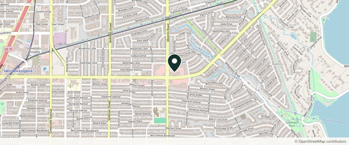 Map showing the exact location of Alchemy 43 Dallas-Lakewood at 6465 E Mockingbird Ln Ste 420, Dallas, TX 75214, USA