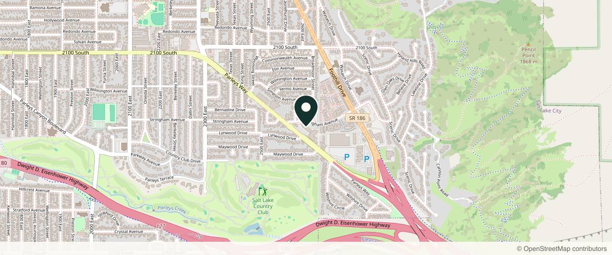 Map showing the exact location of Alchemy Medical Aesthetics at 2645 E Parleys Way Ste 500, Salt Lake City, UT 84109, USA