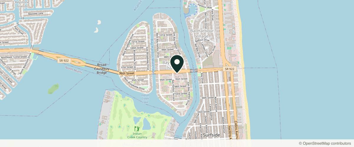 Map showing the exact location of ALEXIS LAUREN | Bay Harbor Islands at 1060 Kane Concourse, Bay Harbor Islands, FL 33154, USA