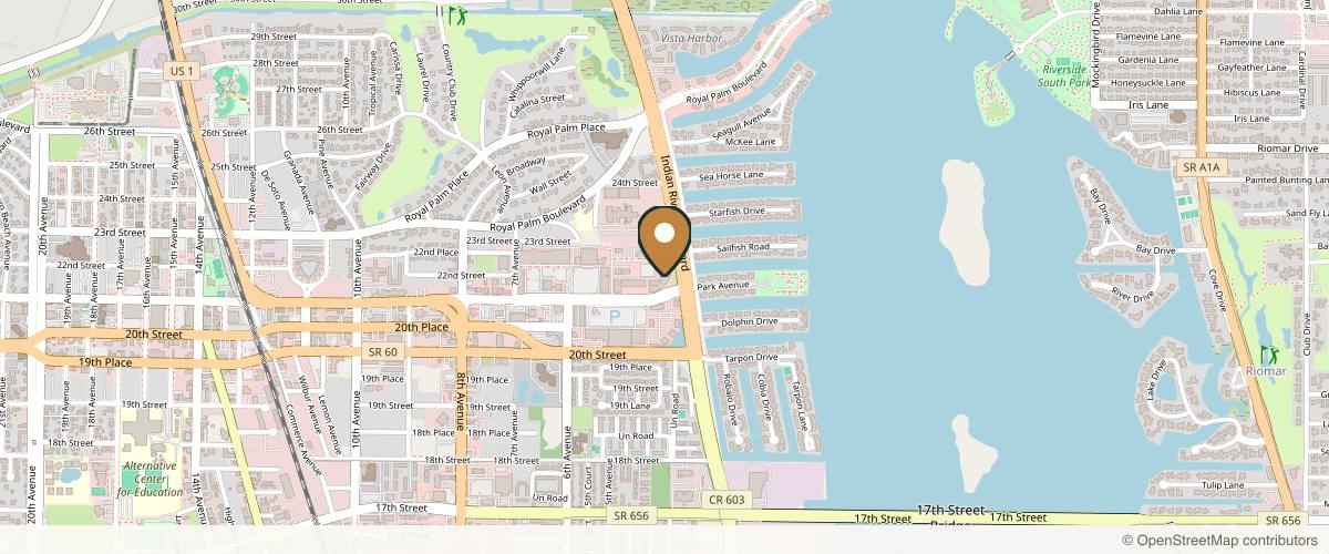 Map showing the exact location of Align Aesthetics and Wellness at 2101 Indian River Blvd #106, Vero Beach, FL 32960, USA