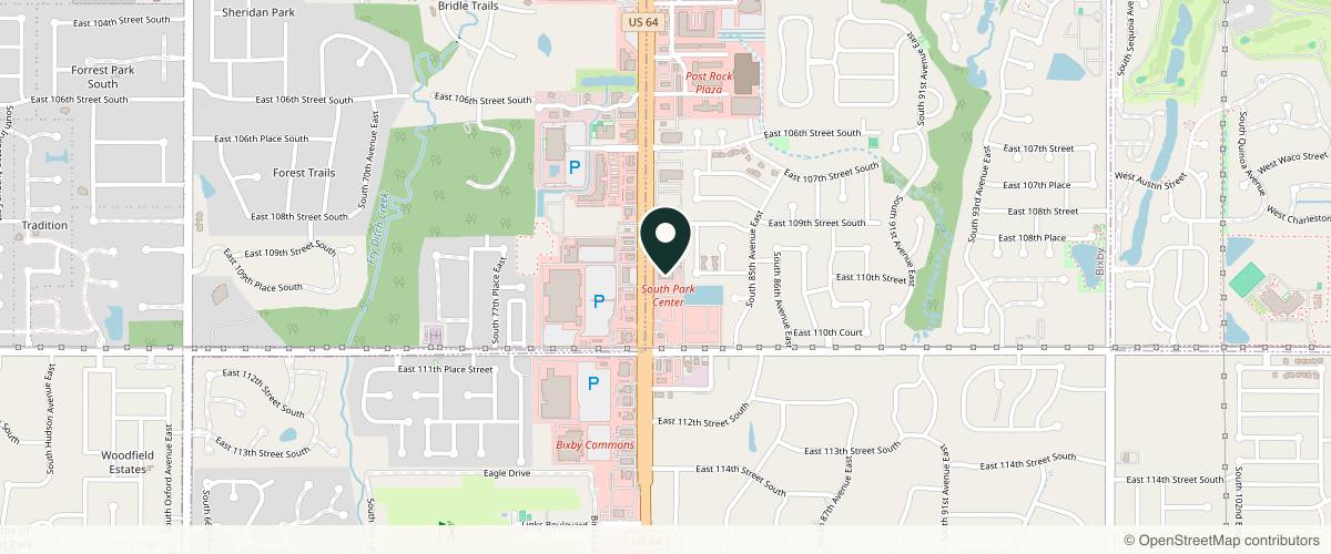 Map showing the exact location of Align Body & Wellness at 11003 S Memorial Dr, Tulsa, OK 74133, USA