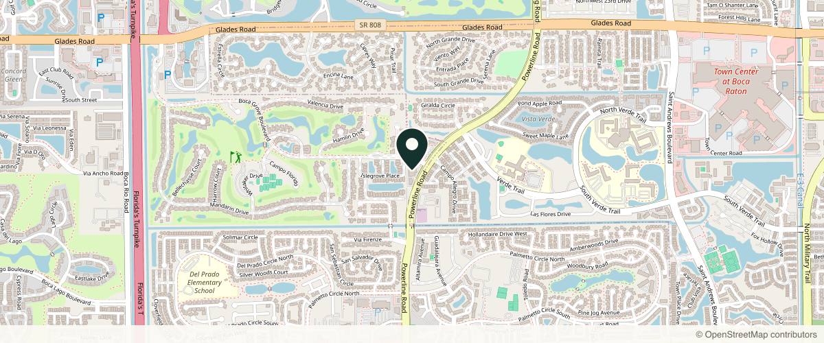 Map showing the exact location of All About Aesthetics Med Spa at 21301 Powerline Rd #108, Boca Raton, FL 33433, USA