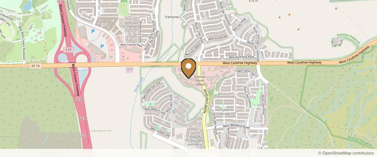 Map showing the exact location of All About Me Medical Aesthetics at 34406 N 27th Dr Building 4, Suite 128, Phoenix, AZ 85085, USA