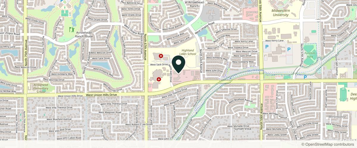 Map showing the exact location of All Dermatology at 6320 W Union Hills Dr Bldg A, Suite 210, Glendale, AZ 85308