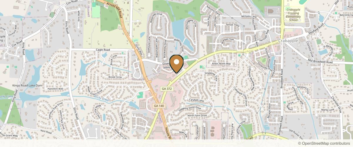 Map showing the exact location of Allure Aesthetic Center | Med Spa, Botox, Laser, Tattoo Removal, P Shot Alpharetta at 2500 Abbey Ct, Alpharetta, GA 30004, USA