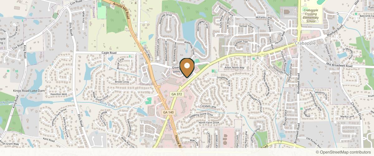 Map showing the exact location of Allure Aesthetic Center | Med Spa, Botox, Laser, Tattoo Removal, P Shot Alpharetta at 2500 Abbey Ct, Alpharetta, GA 30004, USA