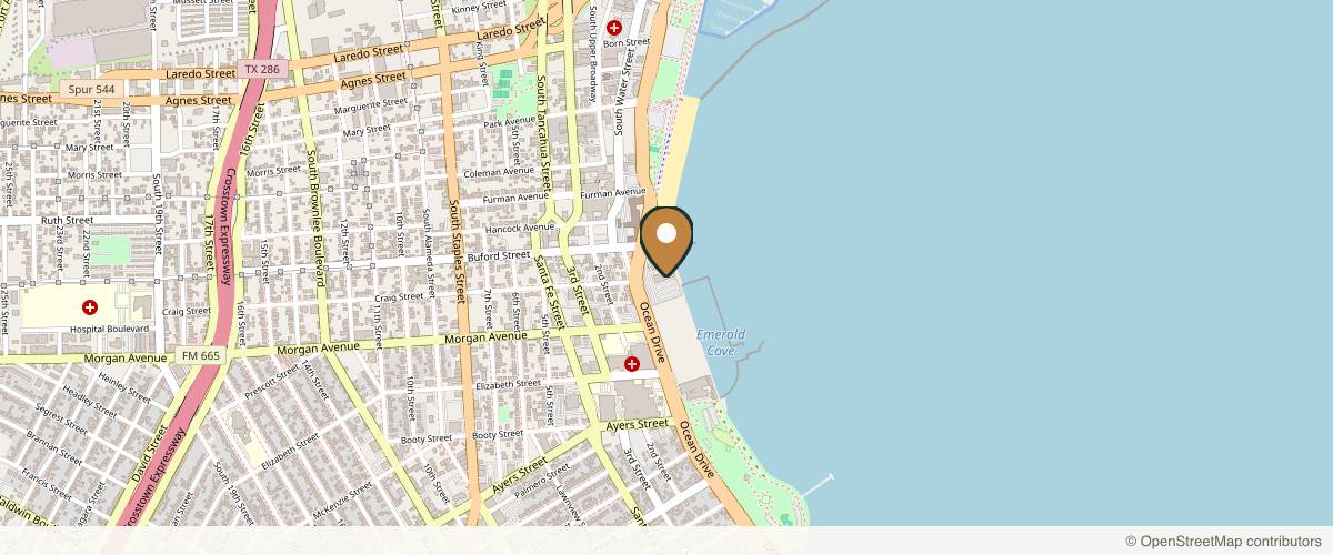 Map showing the exact location of Allure Aesthetix at 1201 Ocean Dr, Corpus Christi, TX 78404, USA
