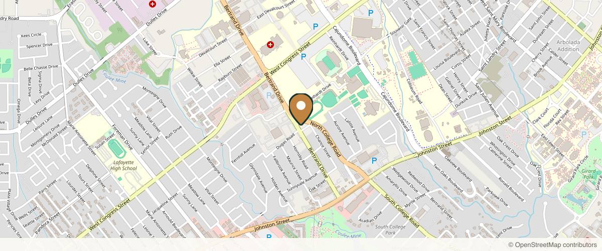 Map showing the exact location of Allure Enhancement Center at 401 N College Rd #3, Lafayette, LA 70506, USA