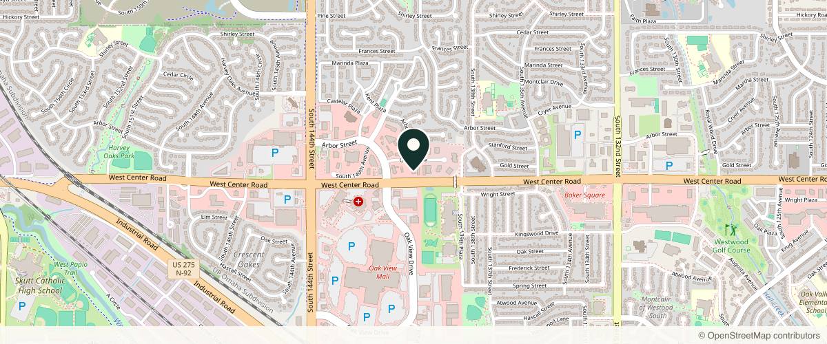 Map showing the exact location of Allure Health & Med Spa at 13939 Gold Cir #100, Omaha, NE 68144, USA