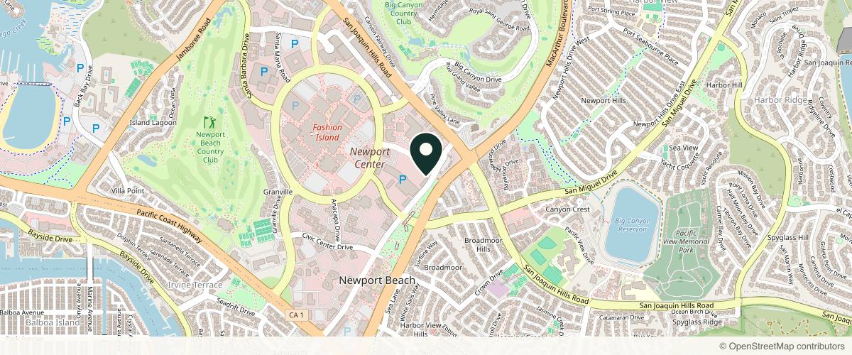 Map showing the exact location of Allure MD Plastic Surgery + Dermatology at 1441 Avocado Ave Ste 708, Newport Beach, CA 92660