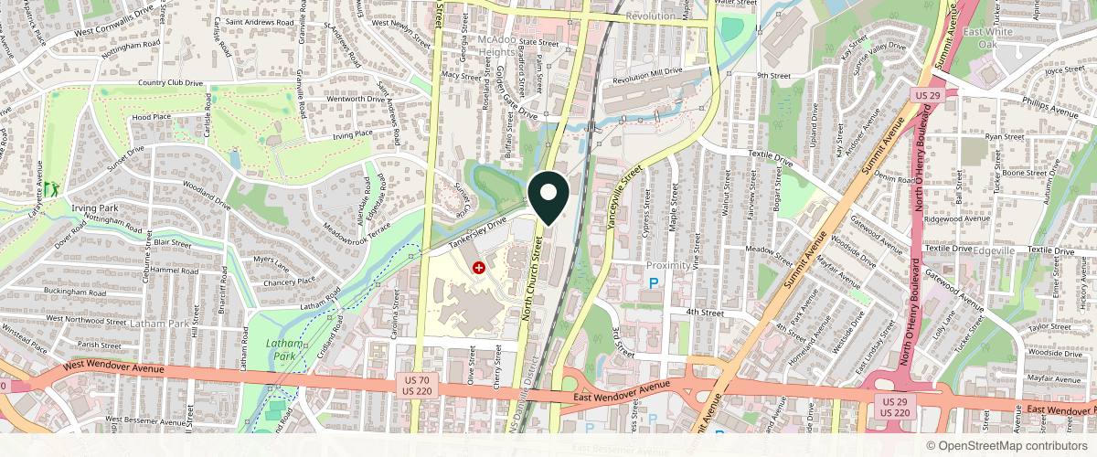 Map showing the exact location of Allure Medical at 1132 N Church St Ste 100, Greensboro, NC 27401, USA