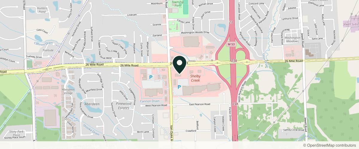 Map showing the exact location of Allure Medical at 8180 26 Mile Rd #300, Shelby Township, MI 48316, USA